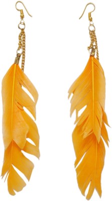 FashMade Orange Tribal Feather Alloy Drops & Danglers