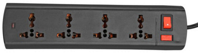 

S.Blaze Multi-Colour 4 in 1 ABS Body Mini Power Strip Extension cord with ON / OFF switch and indicator 3-4m lengthy wire 4 A Three Pin Socket