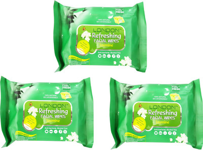 

London London Refreshing Facial Wipes Jasmine(Pack of 25)