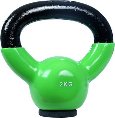 BFitusa Vinyl Kettlebell with Rubber Base Green Kettlebell(2 kg)