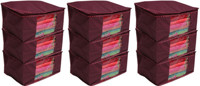 

Kuber Industries Designer Non woven Saree cover/ Saree Bag/ Storage bag Set of 9 Pcs 9 Inches Height COMBONWCMBB16(Maroon)