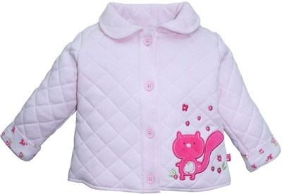 

Mini Klub Full Sleeve Printed Baby Girls Jacket, Pink