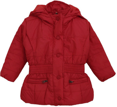 

FS Mini Klub Full Sleeve Solid Baby Girls Jacket, Red