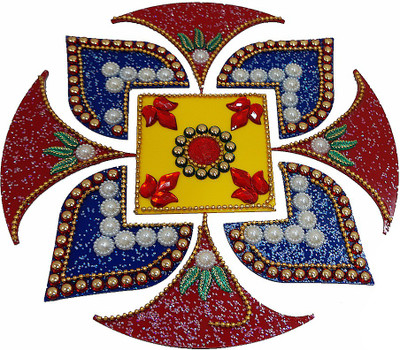 

Muren Instant, Portable & Reusable Gold - Blue Rangoli Rangoli Stencil