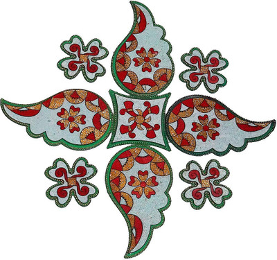 

Muren Instant, Portable & Reusable Green & Red Slim Rangoli Rangoli Stencil