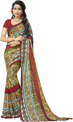 Vardan PRINTS Floral Print Bollywood Georgette Saree(Multicolor)