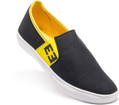 Geek Canvas Shoes For Men(Black, Yellow