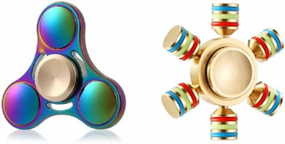 

SANJARY GOOD QUALITY SET OF 2 METAL SPINNER RAINBOW AND BRASS METAL SPINNER MULTICOLOUR(Multicolor)