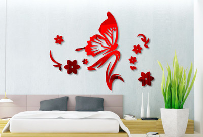 

Naveed arts  Acrylic Sticker Sticker(Pack of 12, Red mirror