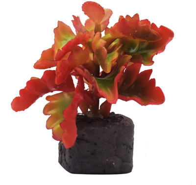 

SRI Fish Aquarium Decorative Artificial Plastic Plant, Green/Red Laterite Planted Substrate(Red)