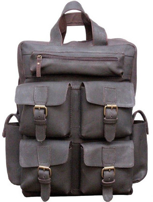 

Anshika International Leather Bag Vintage Handmade Genuine Backpack 16 L Laptop Backpack(Black), Brown