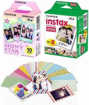 

Fujifilm Instax Mini White (10X2) Or Shiny Star (10X1) Film Roll(Yes 800 ISO Pack of 2)