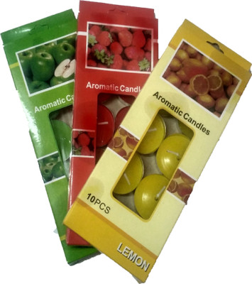 

KAAS Scented 30 Pcs Candle(Red, Yellow, Green, Pack of 3), Green;red;yellow