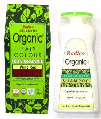 

Radico 100% USDA Certified Organic Hair Color ( Wine Red ) with Organic Shampoo(Set of 1)