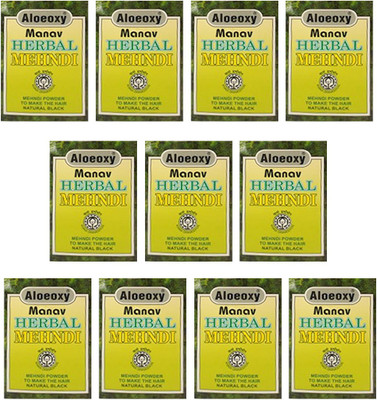 Herbal Aloeoxy Mehndi Powder For Natural Black Hair Hair Color(Green) Flipkart