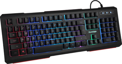 

Cosmic Byte CB-GK-02 Corona Wired 7 Color RGB backlit with Effects, Anti-Ghosting Wired USB Gaming Keyboard(Black)