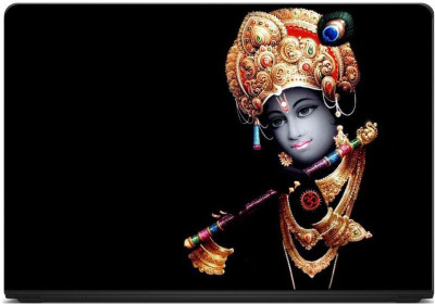 Anweshas Printed on 3M Vinyl, Premium Quality, HD, UV Printed, Laminated, Bubble Free, Scratchproof, Washable, Easy to Install Laptop Skin/Sticker/Vinyl/Cover for 13.1, 13.3, 14.1, 14.4, 15.1, 15.6 inches (Lord Krishna on Black) vinyl Laptop Decal 15.6