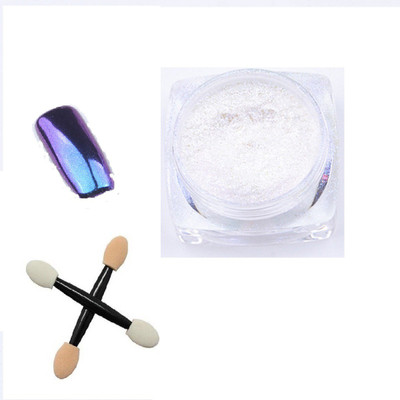 

Born Pretty Blue Purple Shinning Mirror Nail Glitter powder Nail Art Tip Decoration Magic Glimmer Powder Women Nails DIY Decoration #6(Blue Purple)