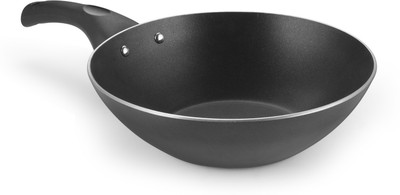 

Kitchen Chef SAUTE WOK 270MM IB Kadhai 27 cm with Lid(Aluminium, Non-stick, Induction Bottom), Black