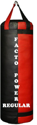 

FACTO POWER Regular 2.5 Feet Long, Synthetic Leather Material, Black and Red Color, Unfilled with Hanging Straps Hanging Bag(2.5, 30 kg)
