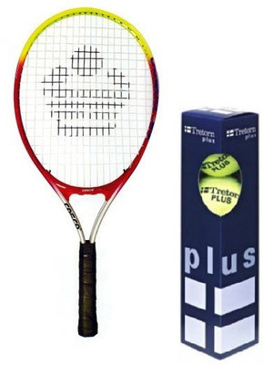 

Cosco Combo Of two, one 'Cosco 23' Tennis Racquet and one box of 'TRETORN PLUS' Tennis Balls (Pack of 4)- Multicolor Strung Tennis Racquet(G4 - 4 1/2 Inches, 95 g)