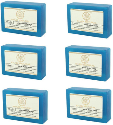 

Khadi Natural Organic Pure Mint Soap Pack of 6(750 g)