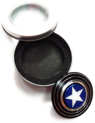 

Kausal KF The Anti-Anxiety 360 Spinner Fidget Toy Captain America Shield Helps Focusing Premium Quality EDC for Kids & Adults Stress Reducer Relieves ADHD Anxiety Boredom Ceramic Cube Bearing(Black)