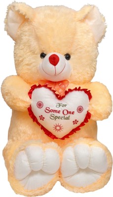 

ToynJoy Lovable & Dazzling 3.5 Feet Peach Teddy Bear Stuffed Toy with Heart - 107 cm(Peach)
