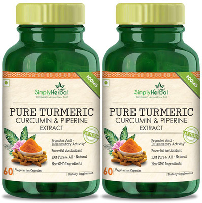 

Simply Herbal Turmeric curcumin extract with piperine 800mg(120 No)