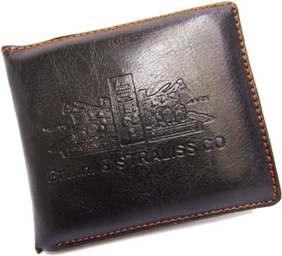 

Peacock Mundkar Boys Tan Artificial Leather Wallet(5 Card Slots), Black
