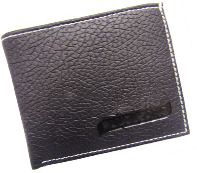 

Peacock Mundkar Boys Black Artificial Leather Wallet(6 Card Slots), Black;brown