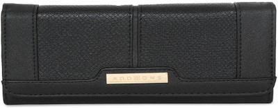 

Addons Women Black Artificial Leather Wallet(8 Card Slots)