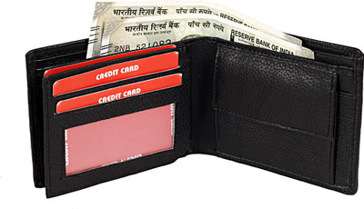 

pocket bazar Boys Black Genuine Leather Wallet(5 Card Slots)