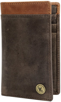 

Hidegear Men Brown Genuine Leather Card Holder(6 Card Slots), Brown;tan