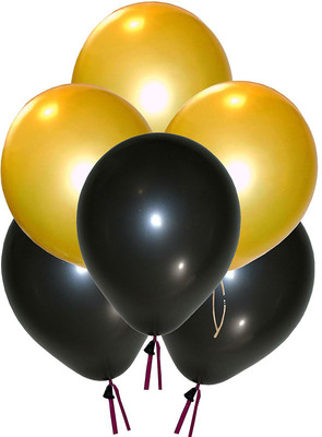 

TOYXE Solid 40261 Metallic HD Balloon(Black, Gold, Pack of 100)