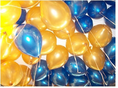 

TOYXE Solid 40197 Metallic Hd Balloon(Blue, Gold, Pack of 100)