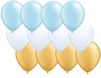 

Shop Online Solid Sky Blue, White & Golden Balloon(Gold, White, Blue, Pack of 50)