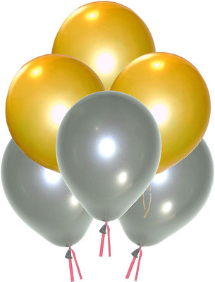 

TOYXE Solid 40198 Metallic HD Balloon(Gold, Silver, Pack of 1)