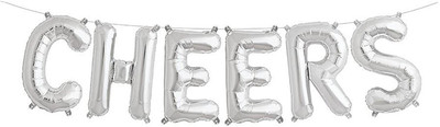 

Shop Online Solid Theme My Party Foil Balloons For Different Party (CHEERS) Balloon(Silver, Pack of 1)
