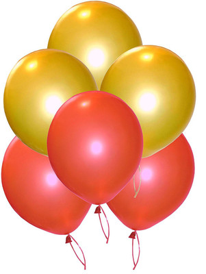 Shop Online Solid REDGLD Balloon(Red, Gold, Pack of 6)
