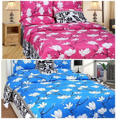 

SINGHS VILLAS DECOR 150 TC Polycotton Double Abstract Bedsheet(Pack of 2, Multicolor)
