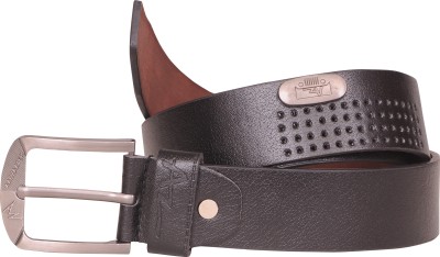 

AZ Men Formal Black Genuine Leather Reversible Belt, Alloy