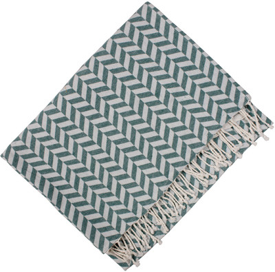 

Tidy Geometric  Throw(Cotton, Green, White