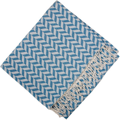 

Tidy Geometric  Throw(Cotton, Blue, White