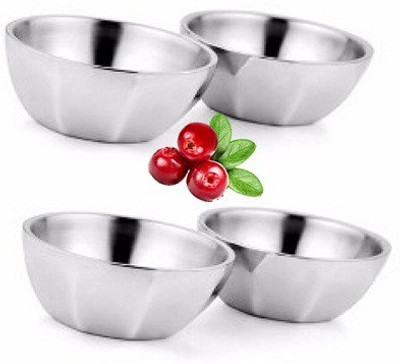 

Sayee Stainless Steel Bowl Set(Silver, Pack of 4)