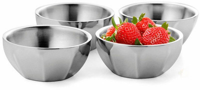 

Sayee Stainless Steel Bowl Set(Silver, Pack of 4)