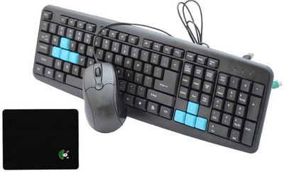 

ReTrack Light-Emitting Usb Mouse And PS2 Keyboard With Black Mousepad Combo Set