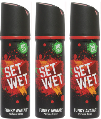 

Set Wet Funky Avatar (Pack of 3) Perfume Body Spray - For Men(360 ml, Pack of 3)