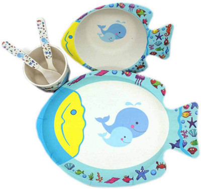 

EZ Life Kids Dining Set - 5 Pieces - Sea Aqua Life Pack of 5 Dinner Set(Wood)