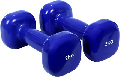 

B FIT USA Square Vinyl Dumbbells Fixed Weight Dumbbell(2 kg), Blue